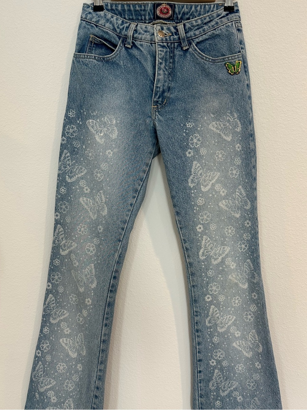 Paris Blues Originals Vintage Y2K Fairycore Light Butterfly Print Jeans